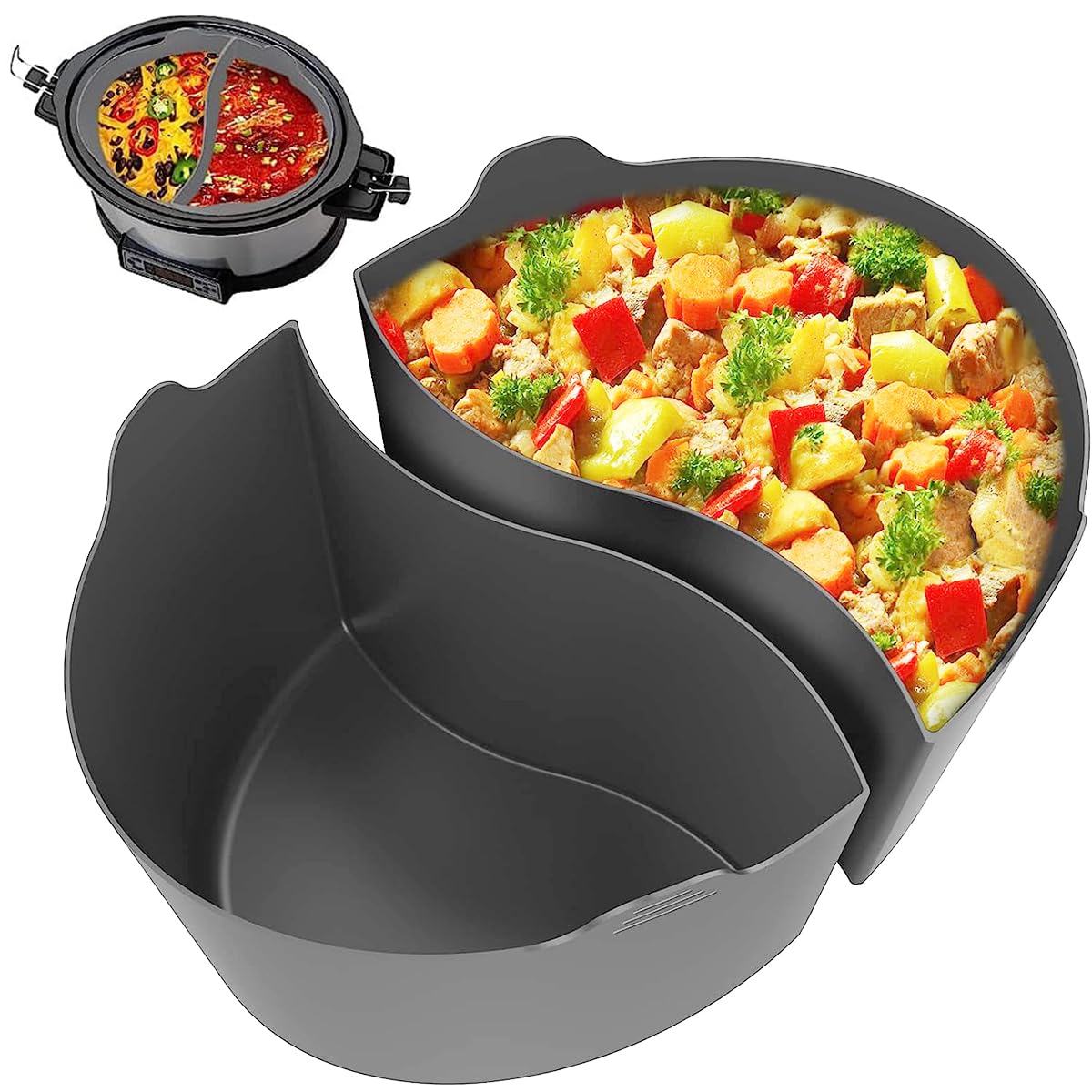 Supvox Silicone Crock Pot Liners, Reusable Slow Cooker Liners Silicone Crockpots Liner Suitable for 6-8 Qt Oval Stew Pots, Dishwasher Safe, Replacement of Disposable Plastic Liners, Grey Supvox Silicone Crock Pot Liners, Reusable Slow Cooker Liners Silicone Crockpots Liner Suitable for 6-8 Qt Oval Stew Pots, Dishwasher Safe, Replacement of Disposable Plastic Liners, Grey